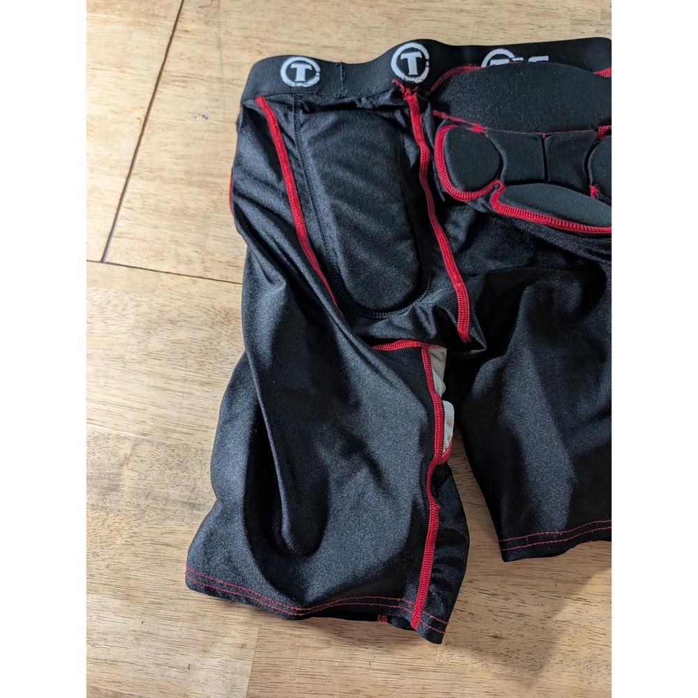 TAG Adult Small Padded Football Girdle Compression Shorts Black Red Integrated - Picture 2 of 8